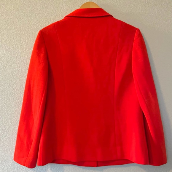 Vintage 60s 70s Butte Knit orange red poly wool blend blazer retro funky S-M - Picture 8 of 11